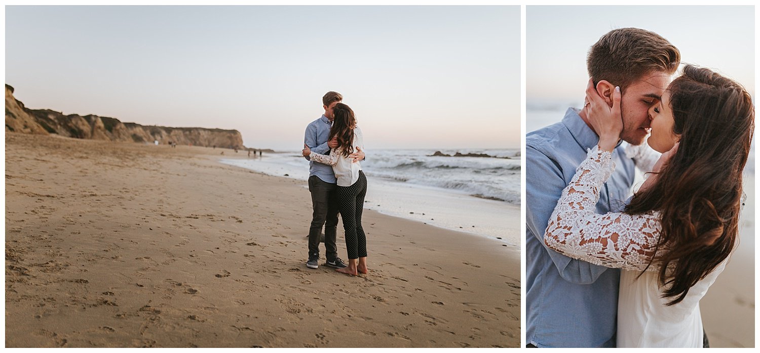 Sunset at Ritz Carlton Half Moon Bay is a perfect time to propose to your sweetheart. This beachy proposal and engagement shoot is so adorable and cute.Sunset at Ritz Carlton Half Moon Bay is a perfect time to propose to your sweetheart. This beachy proposal and engagement shoot is so adorable and cute.