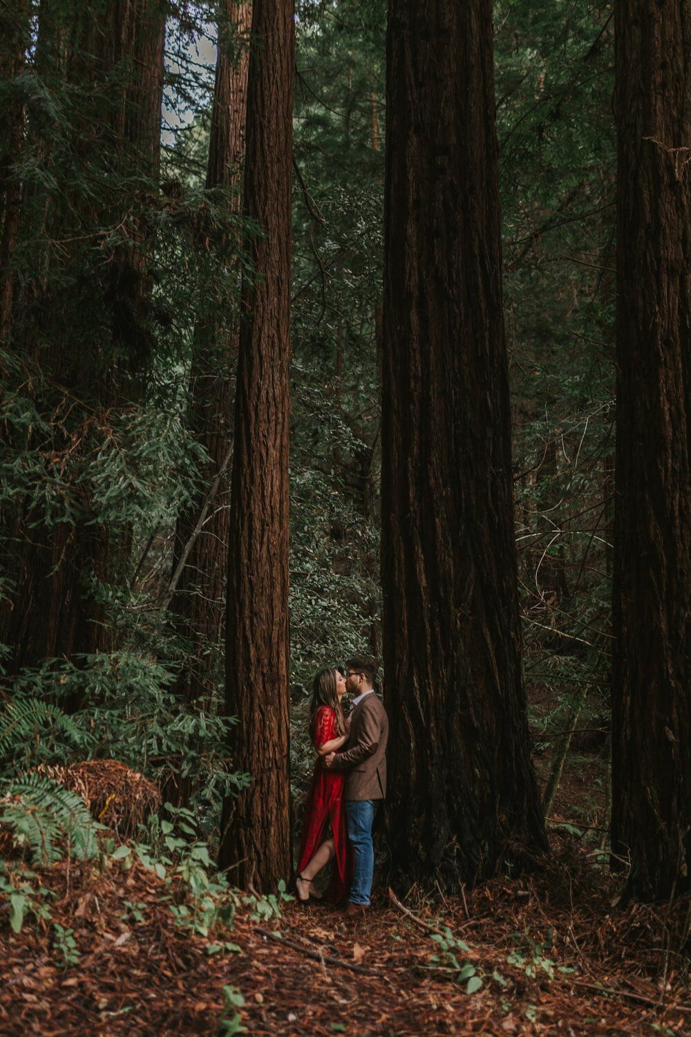 Magical woodsy engagement shoot at Purisma Creek Trail in Half Moon Bay California near san francisco bay area