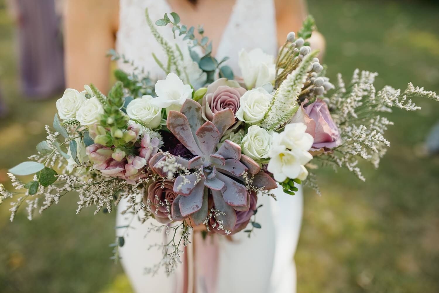 wedding bouquet with succulents